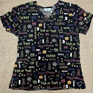 SB Scrubs Womens Halloween Scrub Top